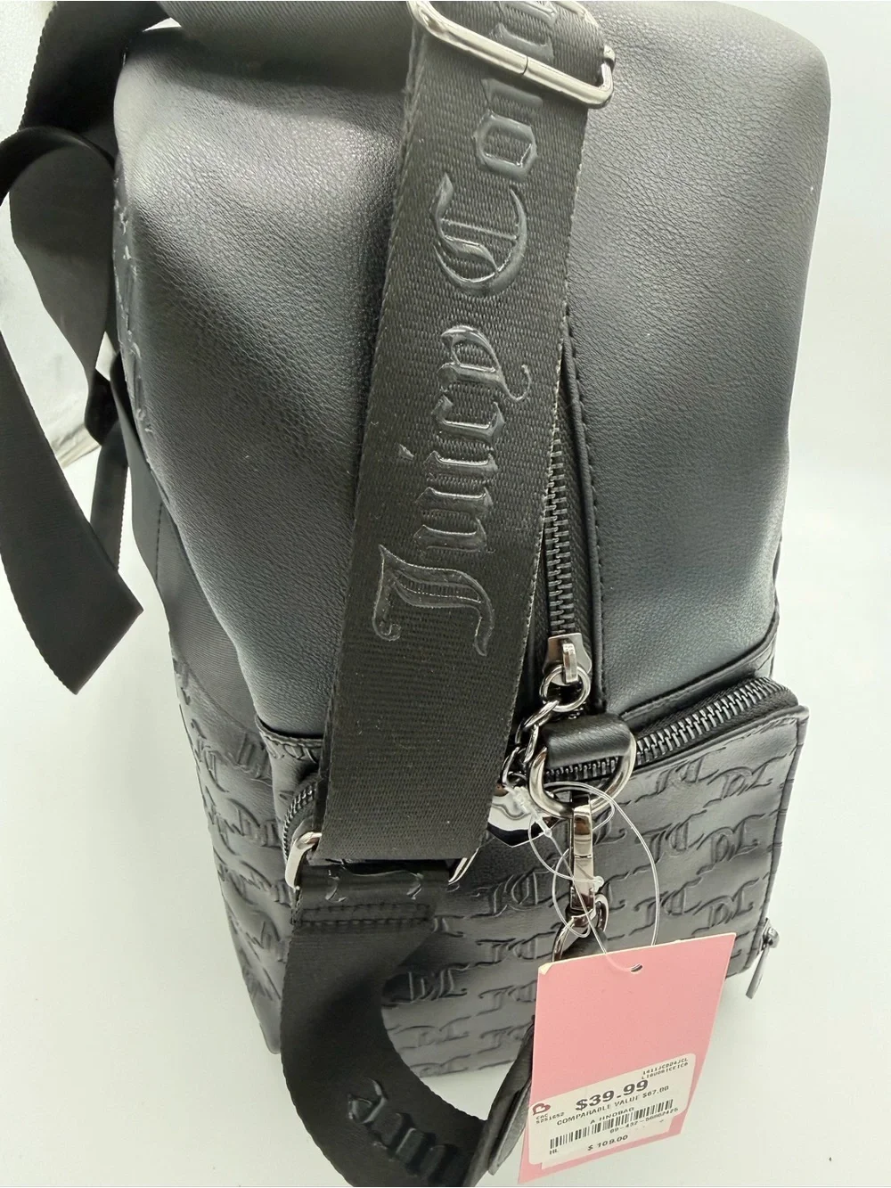 Juicy Couture Black Embossed Leather Shoulder Bag